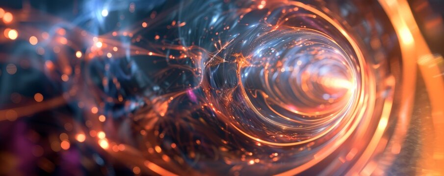 Abstract illustration depicting the concept of quantum decoherence in a quantum system