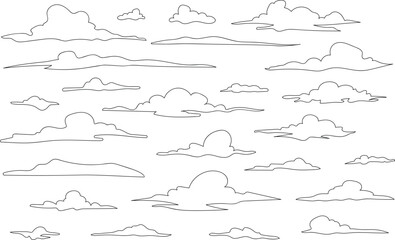 clouds vector outlines for architectural elevation background
