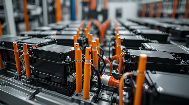 Robotic arms in a car manufacturing factory