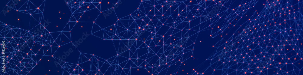 Aufkleber digital landscape with dots and lines. cyberspace grid. background concept for your design. 3d