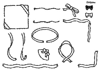 手書き飾りリボン