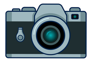 Photo camera illustration sticker © Maxim Filitov