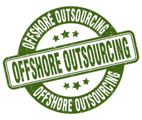 offshore outsourcing stamp. offshore outsourcing label. round grunge sign