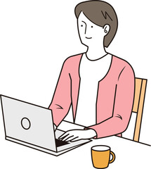 パソコンで作業をする女性