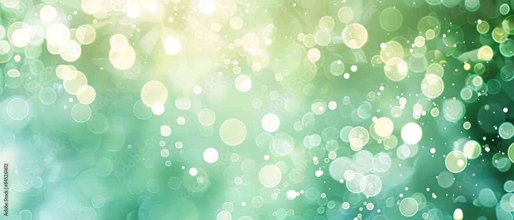 Poster abstract green bokeh defocus glitter blur background with soft light effects for vibrant and elegant