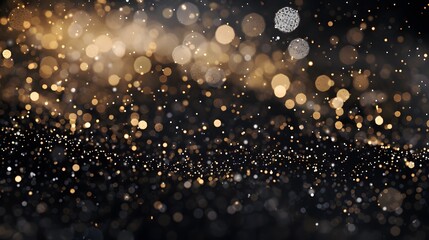 Obraz premium background of abstract glitter lights. gold and black. de focused. banner. 
