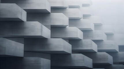 Captivating Modern Architectural Geometry with Misty Concrete Textures
