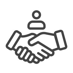 People handshake in marketing icon outline style