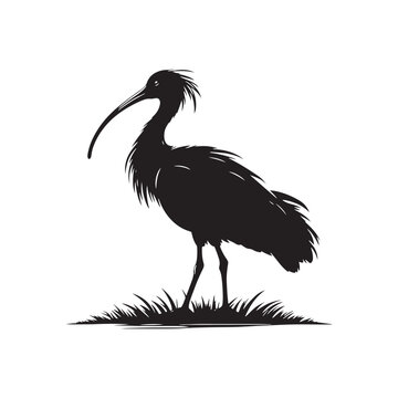 recommend clip art: Ibis  Bird Silhouette: Vector Art Celebrating the Grace and Beauty of this Elegant Bird- Ibis Bird Vector - Ibis Bird Illustration.