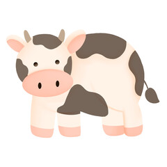 cartoon cow on transparent background