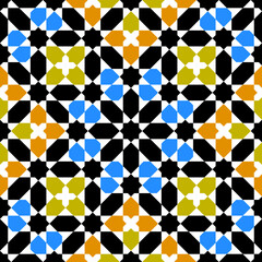 Seamless arabic geometric ornament based on traditional arabic art. Arabian tile. 