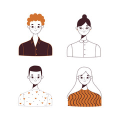 Profile icons pack in hand drawn style