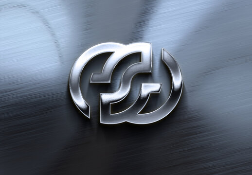 Steel Logo Mockup with 3D Detailled Texture Effect 