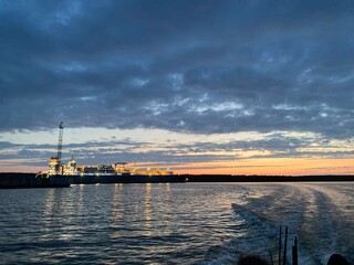 sunset over the sea