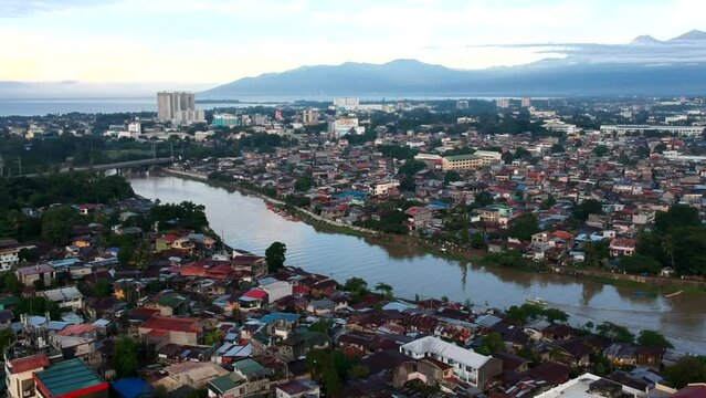 
Aerial cinematic view of Davao City: a unique drone-captured skyline and cityscape of the capital of Southern Mindanao, Philippines Video