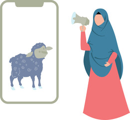 The girl is announcing something.