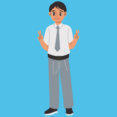 Indonesian senior high school student illustration