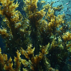 Obraz premium Fresh Seaweed Underwater. Generative Ai. Ai