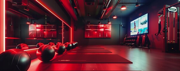 Online fitness coaching platform mockup with live classes and progress tracking. Hyperrealistic 4K photo.