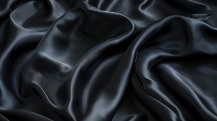 Fototapeta premium Black luxury fabric background with copy space. 