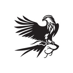 Kite Bird Silhouette: Vector Graphics Depicting the Elegance and Freedom of Flight - Kite Bird Vector - Kite Bird Illustration - Bird Silhouette.