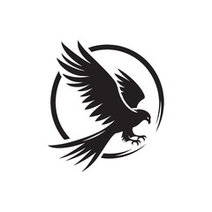 Kite Bird Silhouette: Vector Graphics Depicting the Elegance and Freedom of Flight - Kite Bird Vector - Kite Bird Illustration - Bird Silhouette.