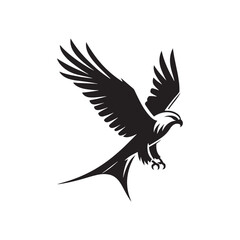 Kite Bird Silhouette: Vector Graphics Depicting the Elegance and Freedom of Flight - Kite Bird Vector - Kite Bird Illustration - Bird Silhouette.