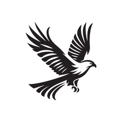 Kite Bird Silhouette: Vector Graphics Depicting the Elegance and Freedom of Flight - Kite Bird Vector - Kite Bird Illustration - Bird Silhouette.