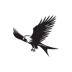 Kite Bird Silhouette: Vector Graphics Depicting the Elegance and Freedom of Flight - Kite Bird Vector - Kite Bird Illustration - Bird Silhouette.