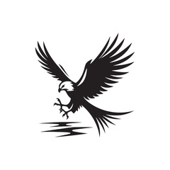 Fototapeta premium Kite Bird Silhouette: Vector Graphics Depicting the Elegance and Freedom of Flight - Kite Bird Vector - Kite Bird Illustration - Bird Silhouette.