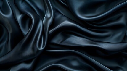 Fototapeta premium Black luxury fabric background with copy space. 