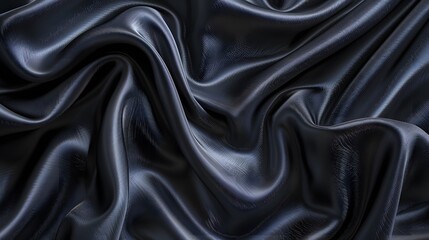 Fototapeta premium Black luxury fabric background with copy space. 