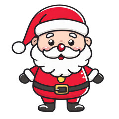 Smiling Cartoon Santa Claus With Red Suit And Hat On A Transparent Background Clipart