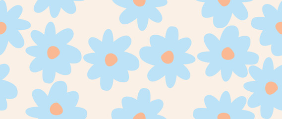 Vector seamless background. Minimalistic abstract pattern of beautiful flowers. Modern black on a light background. Ideal for textile design, screensavers, covers, cards, invitations and posters.