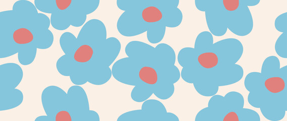 Vector seamless background. Minimalistic abstract pattern of beautiful flowers. Modern black on a light background. Ideal for textile design, screensavers, covers, cards, invitations and posters.