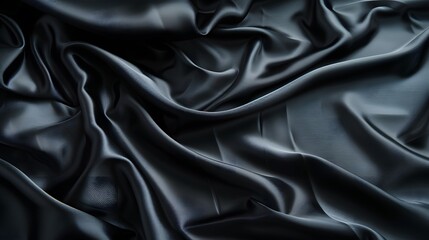 Fototapeta premium Black luxury fabric background with copy space. 