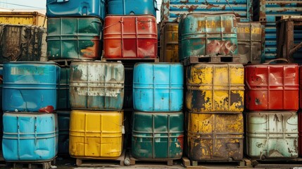 Chemical tank of 20 liters stored in a stack