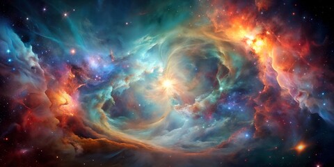 Fototapeta premium Wunderschöne bunte Nebel im Universum