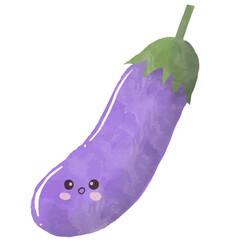 Cute Eggplant Illustration