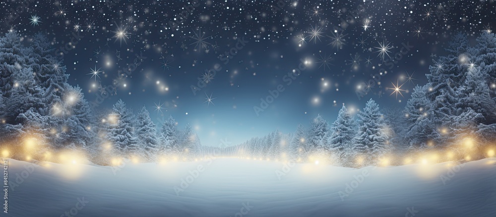 Poster winter season with a christmas and new year holidays backdrop featuring a glittering lights backdrop