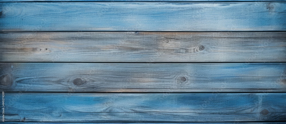 Poster top view of a vintage wooden background with an old smooth blue texture creating a grunge effect a c