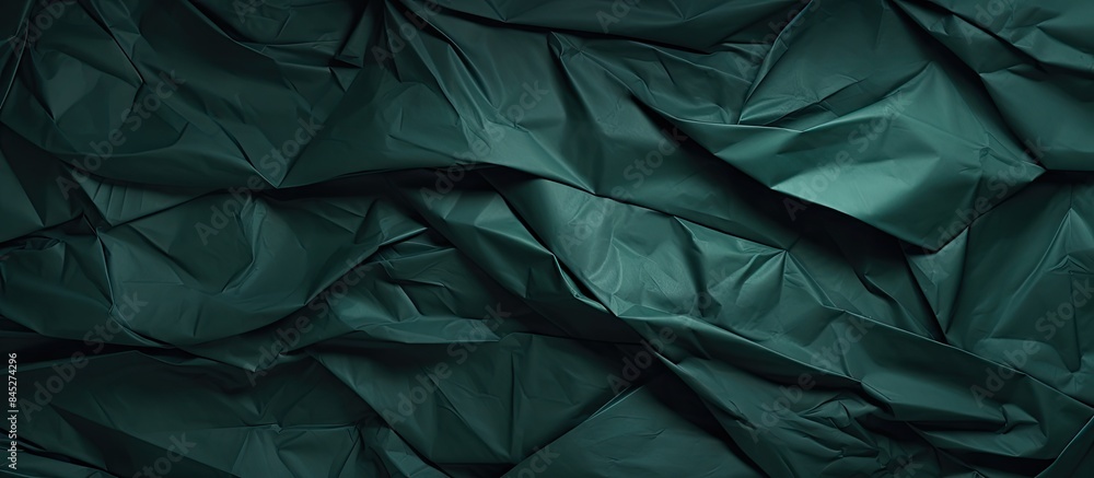 Aufkleber A copy space image of a crumpled paper with a detailed high resolution texture in Dark Jungle Green and Outer Space Slate colors serves as an abstract background for wallpaper