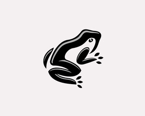 simple abstract frog black white logo design template illustration inspiration