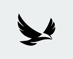simple silhouette flying eagle hawk falcon logo design template illustration inspiration