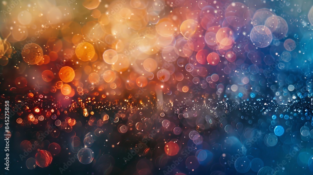 Poster vibrant bokeh lights - a spectrum of soft glowing circles creating a dreamy backdrop for celebration