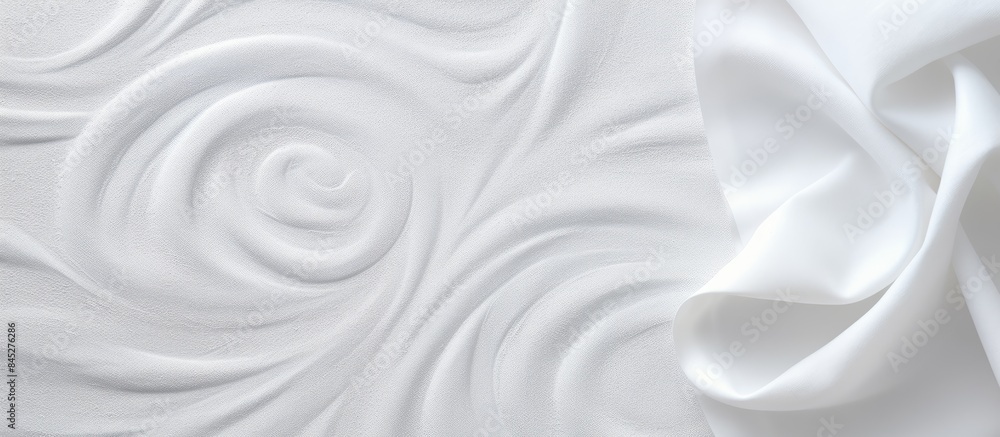 Fototapete a mock up of a white cotton towel on a background with an abstract design the fabric resembles artis