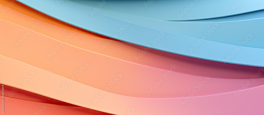 Poster minimal geometric shapes and lines in various pastel colors create an abstract colored paper texture
