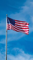 Fototapeta premium Independence Day (Fourth of July), festive, happy, flag, unity, New Year, city scenery, fireworks, fireworks, sky, celebrate the holiday, joyful atmosphere, blessings, prosperity, look forward to the 