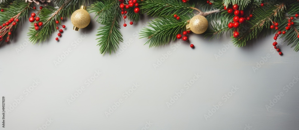 Poster a festive christmas themed border with colorful background showcasing beautifully wrapped gifts and 