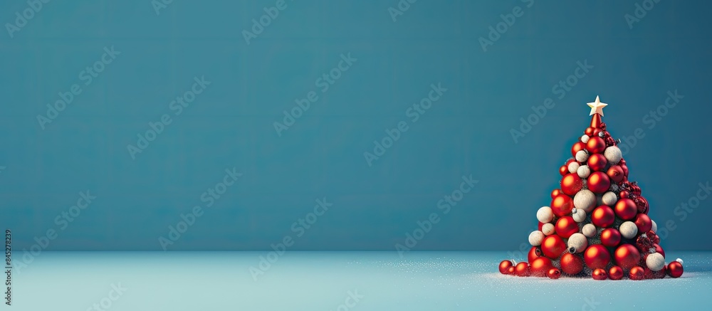 Aufkleber a minimal style new year greeting card featuring a creative composition of a christmas tree made fro